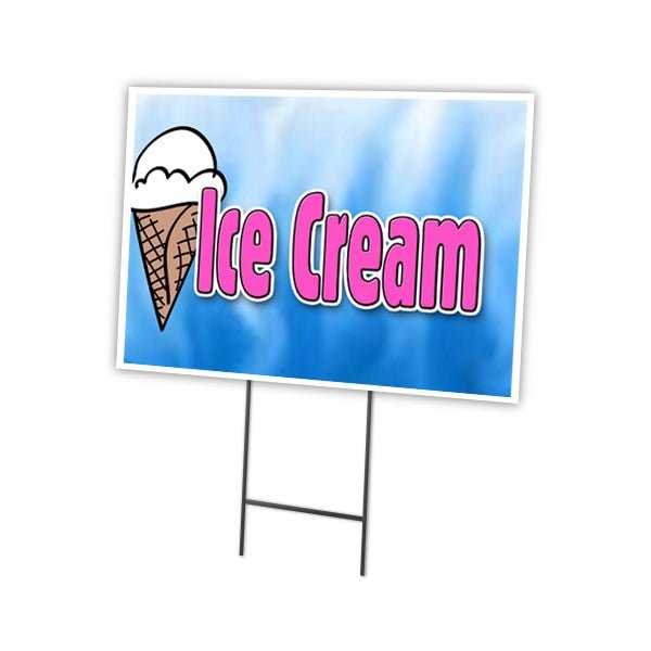 Signmission Ice Cream 1 Yard Sign & Stake outdoor plastic coroplast window, C-1216 Ice Cream 1 C-1216 Ice Cream 1 - main